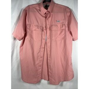 OCEAN COAST Coral /pink  Short Sleeve Button Shirt Men - Size‎ S